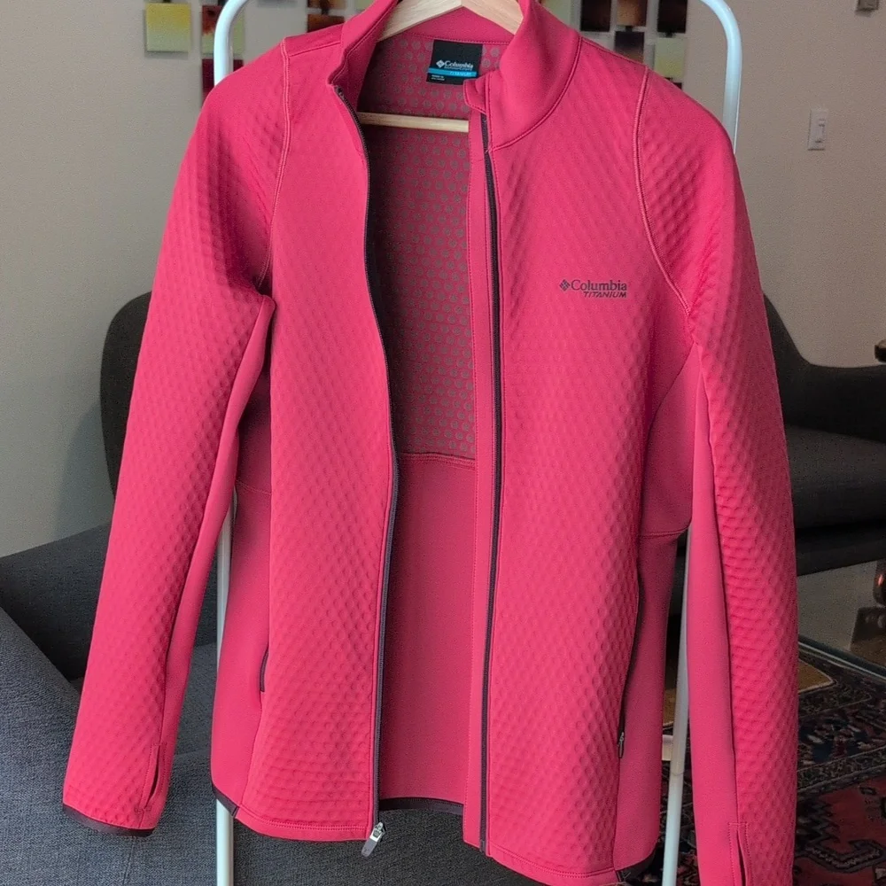 Columbia Crystal Leaf Omni-Heat Helix full-zip jacket, Red/Salmon, Ladies Medium - Picture 9 of 9